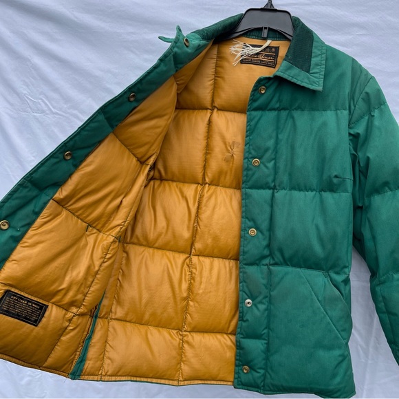 Vintage Eddie Bauer Goose Down Green Snap Button Puffer Coat Jacket - Picture 8 of 12